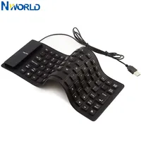 85/109Keys Foldable Silicone Keyboard USB Wired Silent Key Waterproof Dustproof Rollup Soft Touch Keyboard for Notebook Laptop