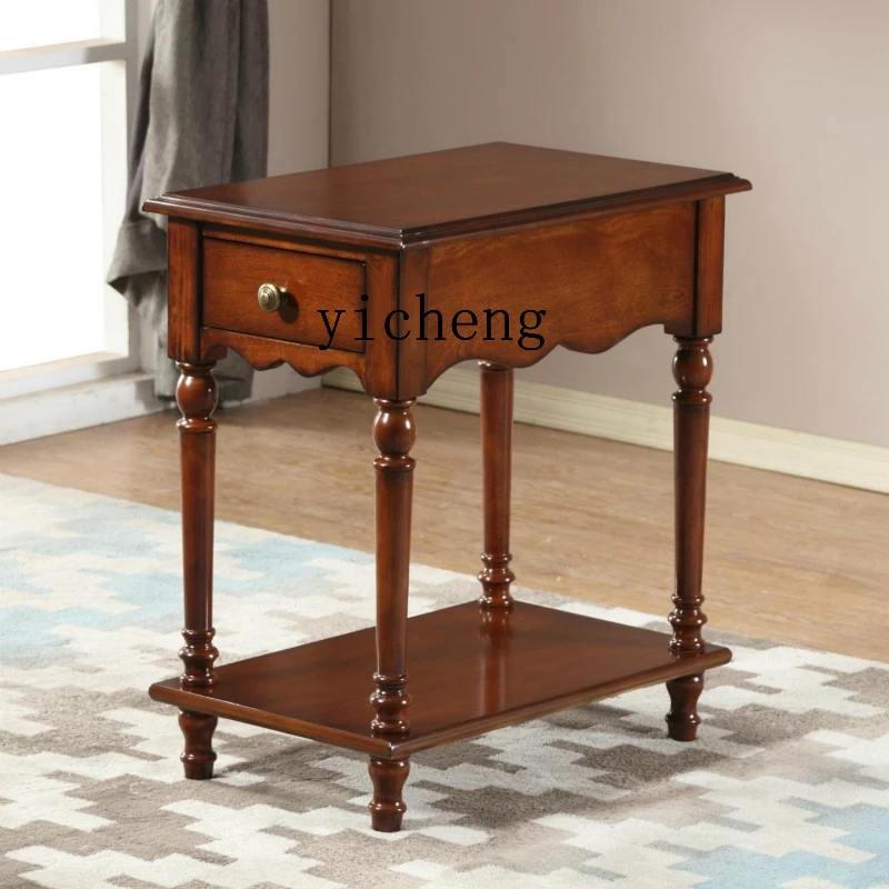 TQH American sofa side table small  telephone table living room side cabinet with small coffee table