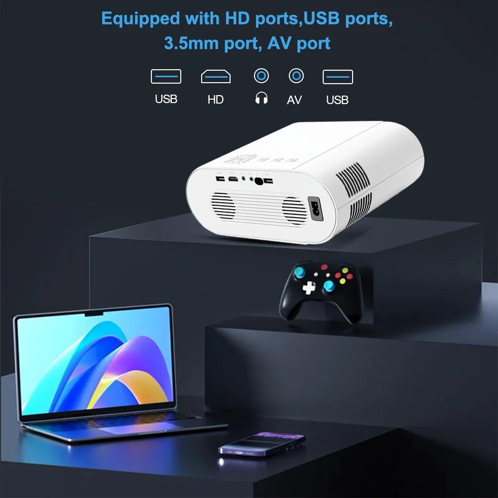 Progaga PG510W 1080P 풀 HD 프로젝터, 4K 휴대용 프로젝터, 안드로이드 11.0, 와이파이 6, 12000 루멘, PG510, 홈 시어터 비디오 영화 빔