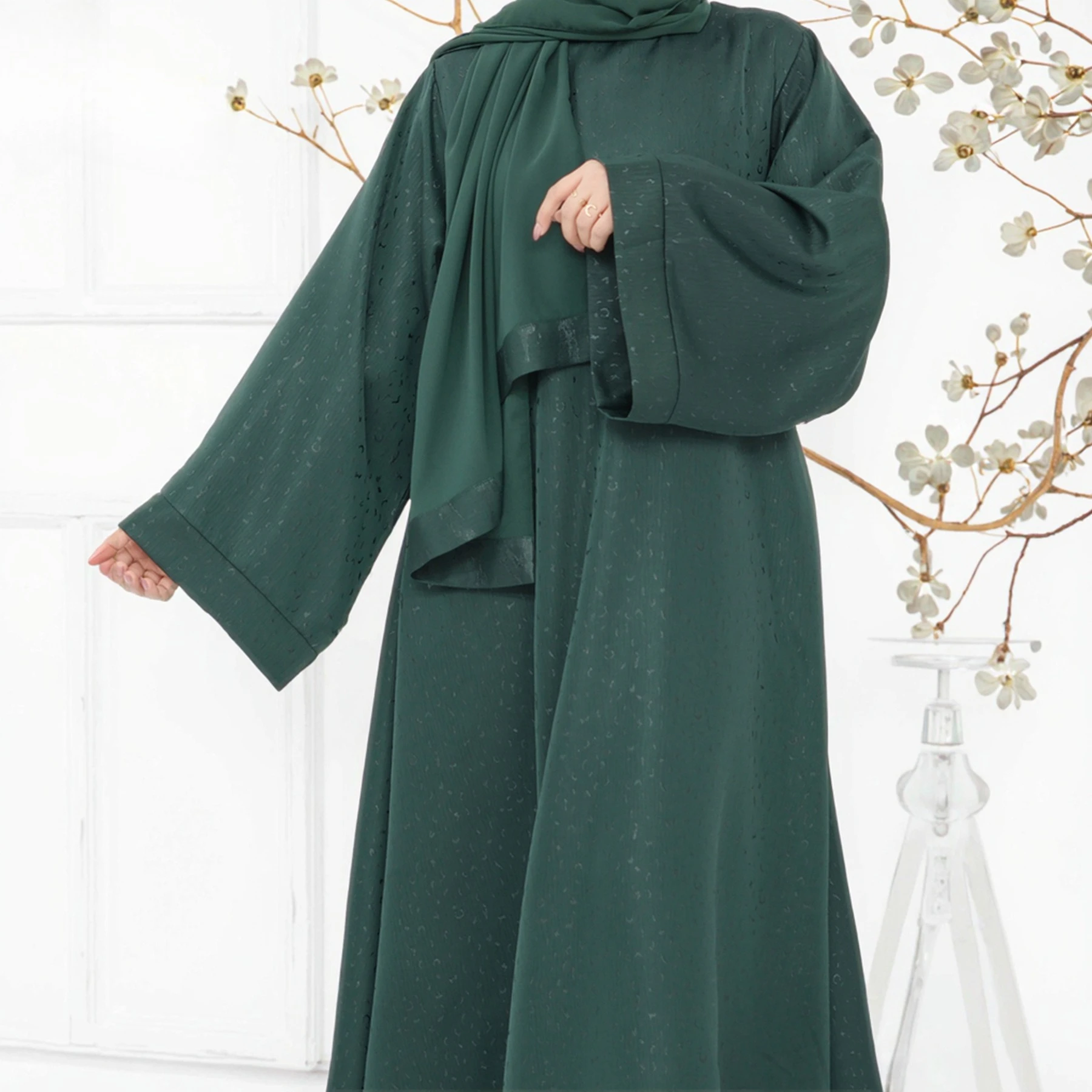 

Muslim Fashion Abaya Women's Dress, Arab Mesh Islamic Long Dress Lace Dress, 2025 New Model Abaya Dubai