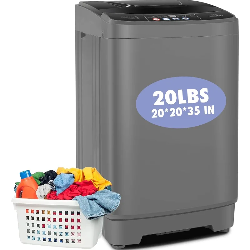 Lavadora portátil Nictemaw, lavadora portátil completamente automática con capacidad de 20 libras, combinación de lavadora y secadora de 2,8 pies cúbicos