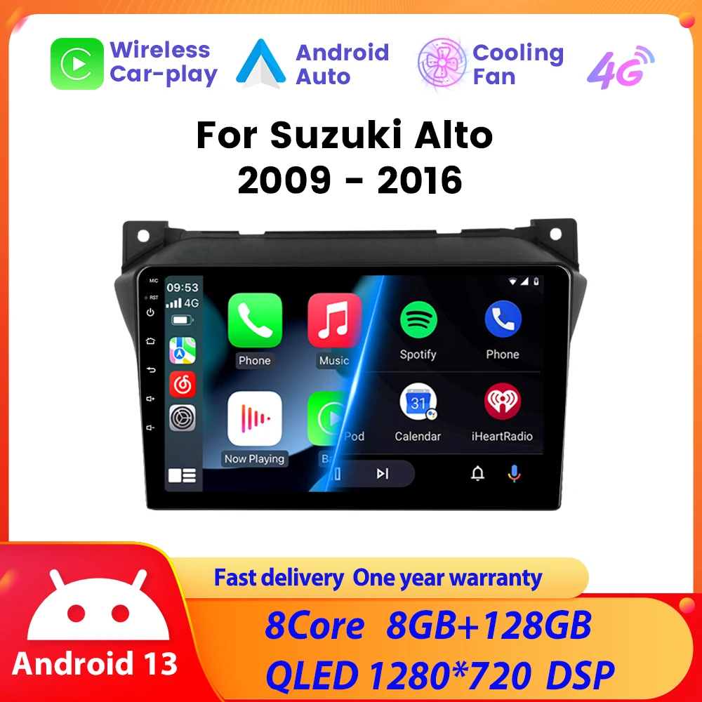 

Car Autoradio For Suzuki Alto 2009 - 2016 Multimedia Video Player GPS Navigation Radio Wireless Carplay Auto Stereo QLED screen