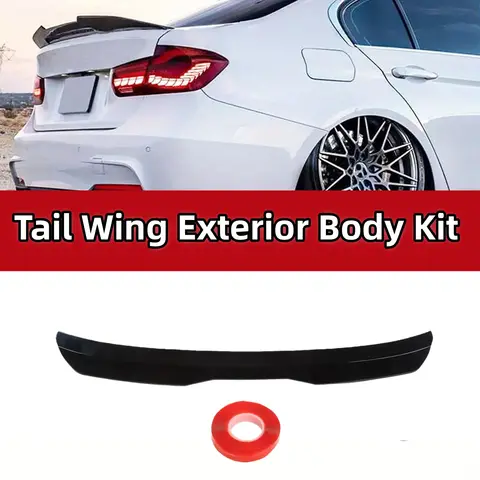 Tail Wing Exterior Body Kit|Rear Wing Kit|Universal Front Bumper Lip Kit|Rear Diffuser|Sedan Rear Trunk Lid Wing|Car Spoilers|Car Modification Tail Decoration|ABS|Universal|Providing Excellent Aerodynamics|Car Accessories|Thicker Version