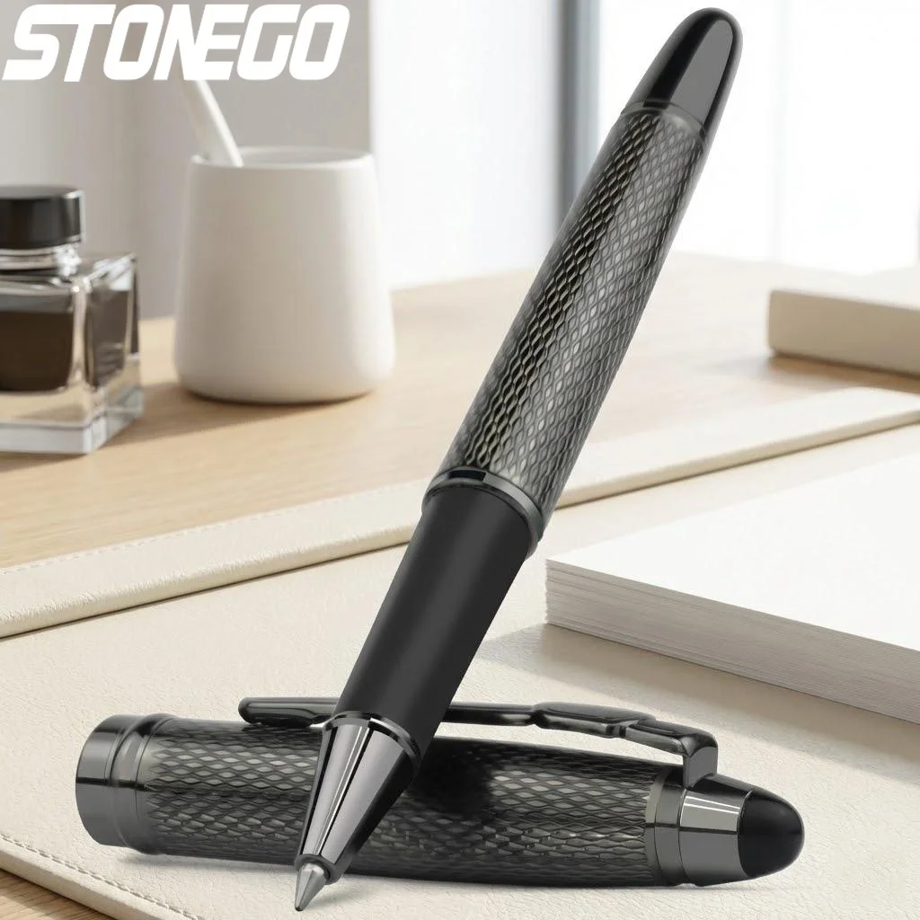 

Classic Luxury Stonego Stainless Steel Rollerball Pen for Men Women School Office Executive Business Writing Tool
