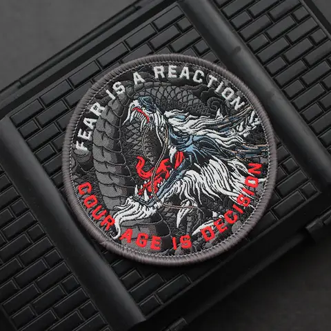 Zodiac Dragon Embroidery Patch Round Eastern Power Tactical Armband for Clothing And Backpack Decoration
