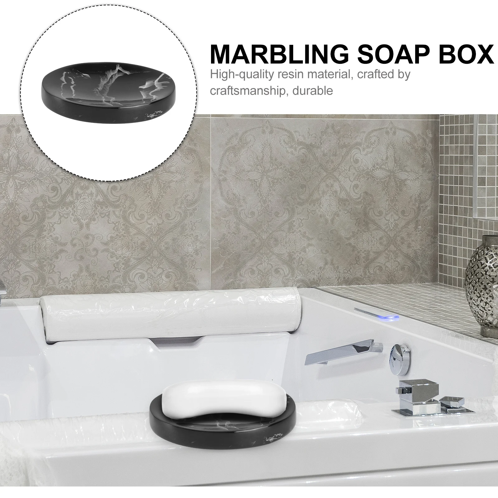 

Soap Case Dishes Container for Bathroom Tray Marble Holder with Drain Decorative