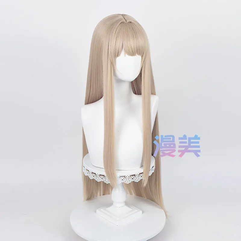 Anime Nikke Viper Cosplay Wig Linen Brown Long 90cm Wigs For Women Role Play Heat Resistant Synthetic Hair Rose Net