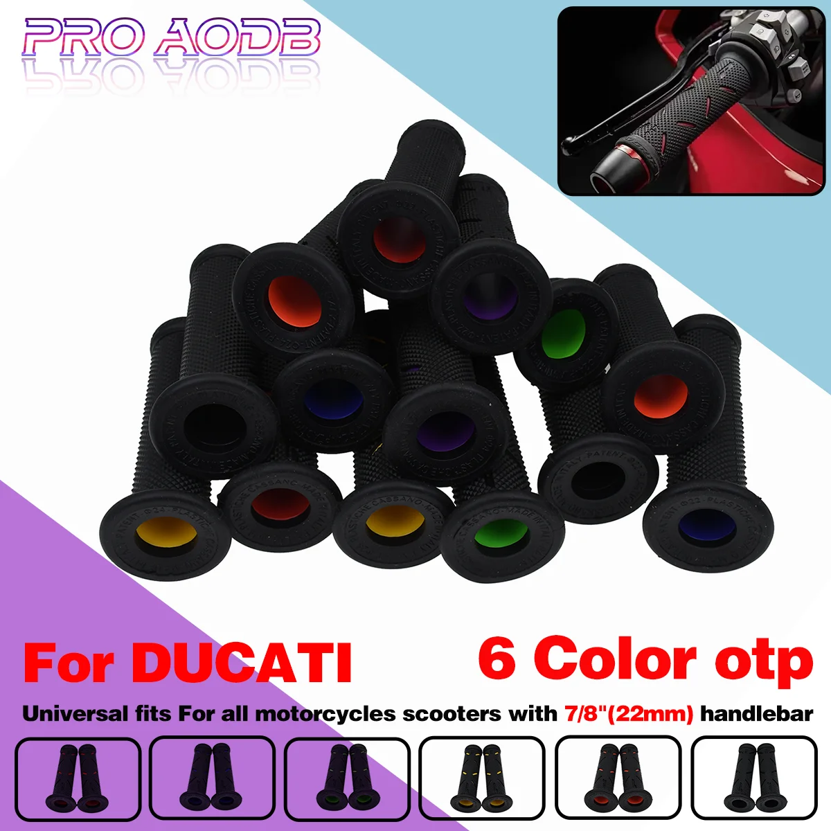 Motorcycle MOTO-GP Universal Handle Bar Grips for Ducati 848EVO/1098/1198 Panigale 899 959 1199 1299 V4 V4S V4R V2 Supersport950