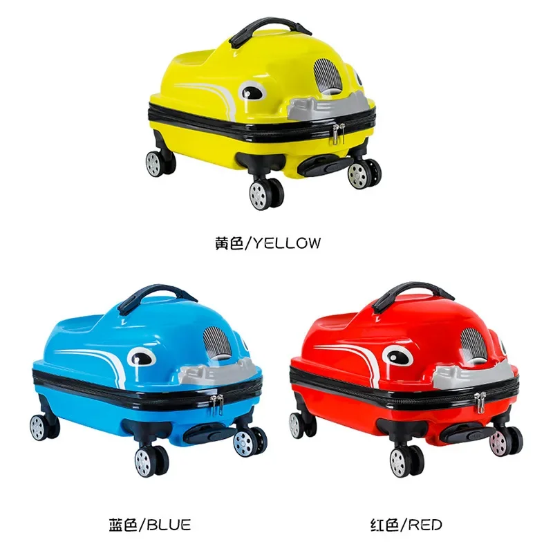 Car Children's Cartoon Luggage Box 18 Inch Travel Boarding Trailer Box Universal Wheel Mountable 3D Trolley Box