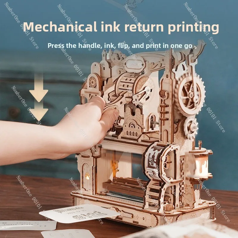 DIY Wooden Puzzle Print Workshop Building Blocks, Adult 3D Stereoscopic Assembly Model Educational Creative Toy