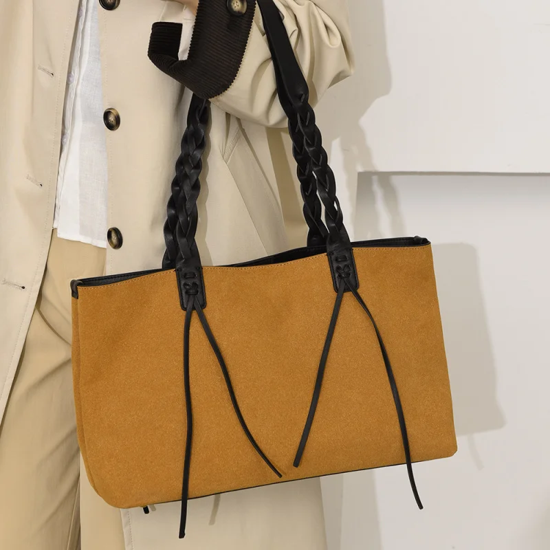 

Tote Bag Autumn Winter Matte Lazy Style Women's Bag High-end Fashion Large Capacity Shoulder Bag Women