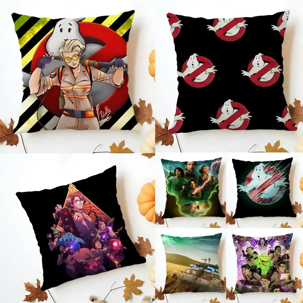 Simple Cartoon G-Ghostbusters A-Afterlifes Cushion Cover Washable Linen Pillowcase Soft  for Sofa Bed Cozy Home Room Decor