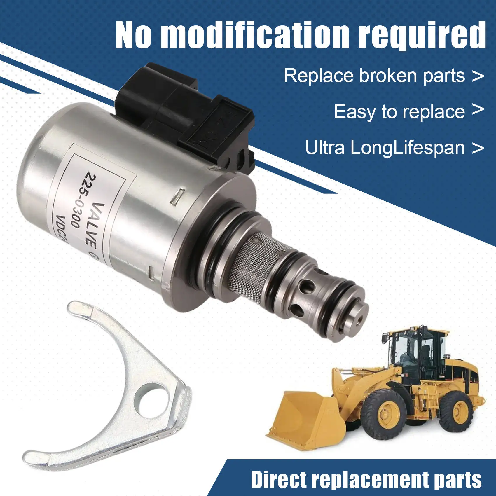 

A48P-225-0300 Hydraulic Pump Solonid Valve 2250300 For Caterpillar CAT 924G 928G 930G 930H 950H 962H 966H 972H Parts