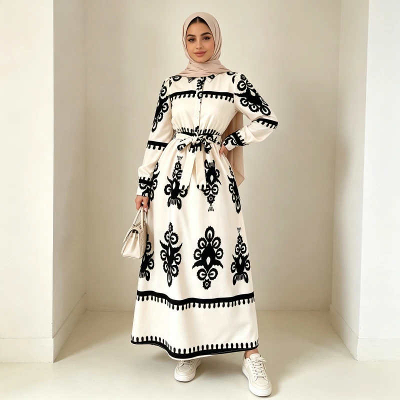 

Eid Women Muslim Print Dress Abaya Ramadan Morocco Long Dresses Jalabiya Dubai Abayas Kaftan Vestidos Islam Maxi Gown 2026