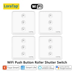 LoraTap panjur perdeleri güneşlikler Push Button anahtarı Tuya akıllı yaşam elektrik motoru Motor bağlı WiFi Alexa Google ev