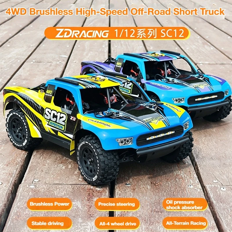 ZD Racing RC Car SC12 1:12 Brushless 4WD Electric High Speed Short Course Off Road Truck RTR For Adult Outdoor Racing Hobby