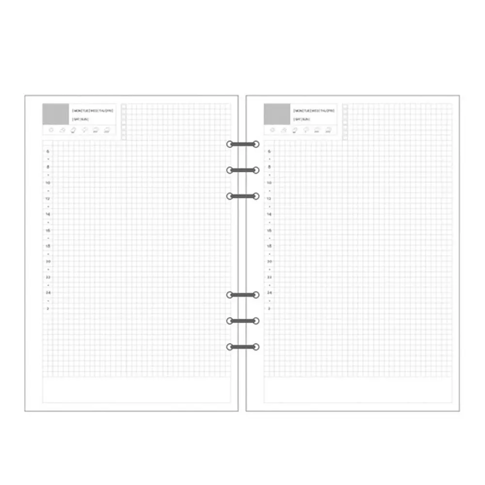 

Weekly Monthly Dot Line A5 A6 A7 45 Sheets Daily Planner Notebook Refill Binder Inside Page Loose Leaf Inner Page Paper Refill