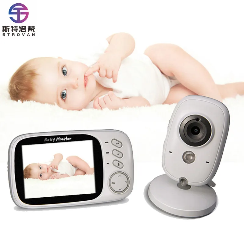 Tela LCD de 3,2 polegadas 2,4 GHz infravermelho Visão noturna Vídeo Babá Babyphone Áudio Bebê com câmera VB603