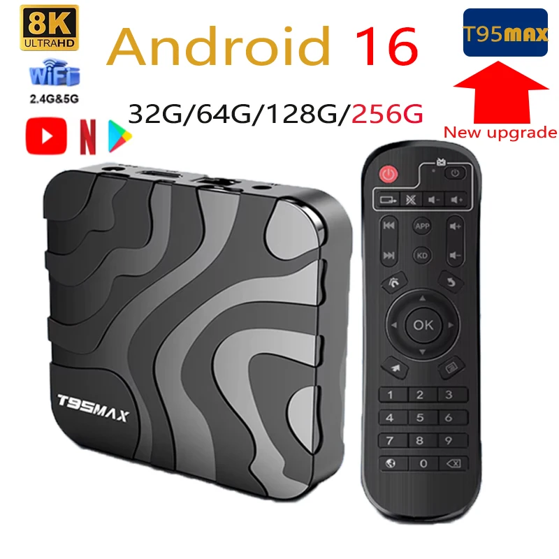 

Android 16 Allwinner H618 T95 Max Smart TV Box Global Version Media Player Quad Core Dual Wifi 2.4G&5G 6K Google Voice Assistant