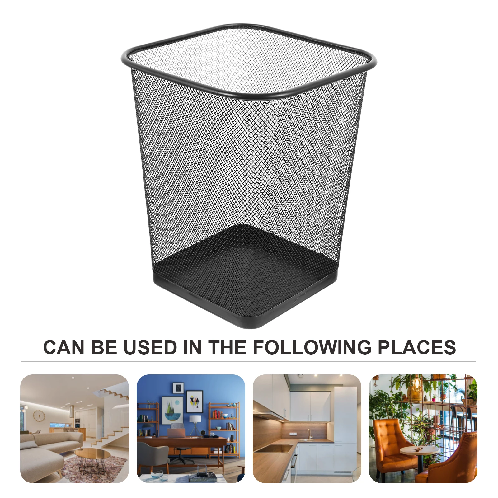 

Metal Mesh Waste Basket Black Wire Trash Can For Bedroom Bathroom Office Dorm Living Room Garbage Container Bin