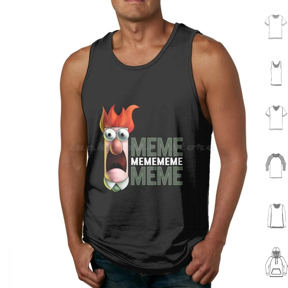 Beaker Meme Meme Meme Tank Tops Print Cotton The Show Show The Drummer Piggy Jim Henson Show The Frog Meme