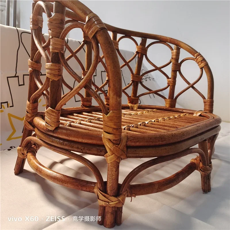 Accesorios de fotografía recién nacido, productos de ratán, cesta Retro tejida a mano para bebé, estudio fotográfico, sofá, silla, cama, accesorios de estudio fotográfico