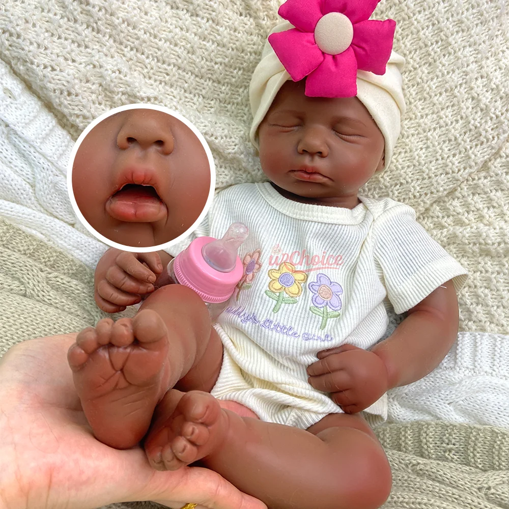 

20" Soft Platinum Silicone Reborn Baby Doll Loulou Solid Silicone Rebirth Baby Girl/Boy Handmade Doll Kids Birthday Gift