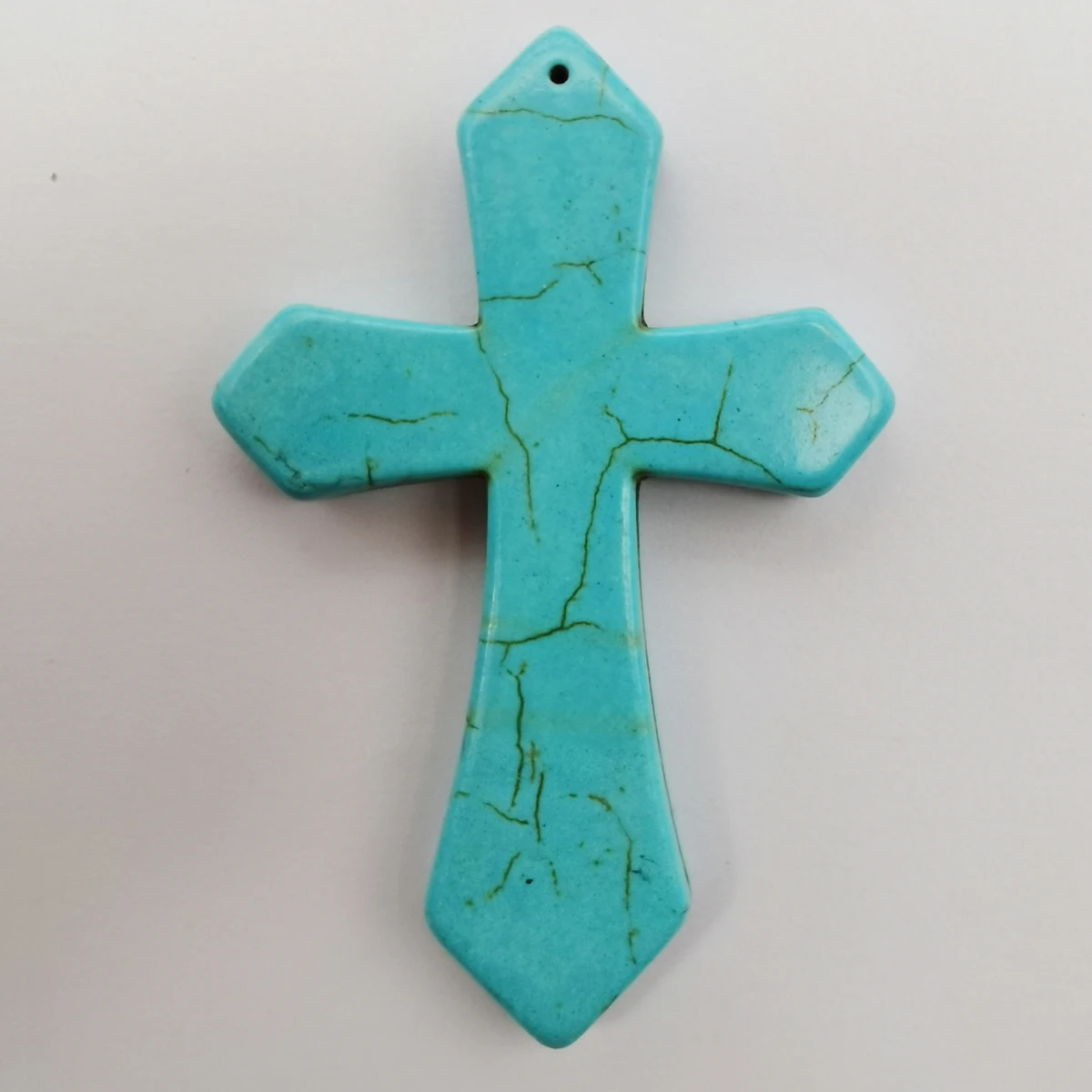 84x55MM Yellow Purple Green Pink 0range White Red Blue Brown Black Dark Blue Howlite Cross GEM Loose Bead Pendant Jewelry 1PCS