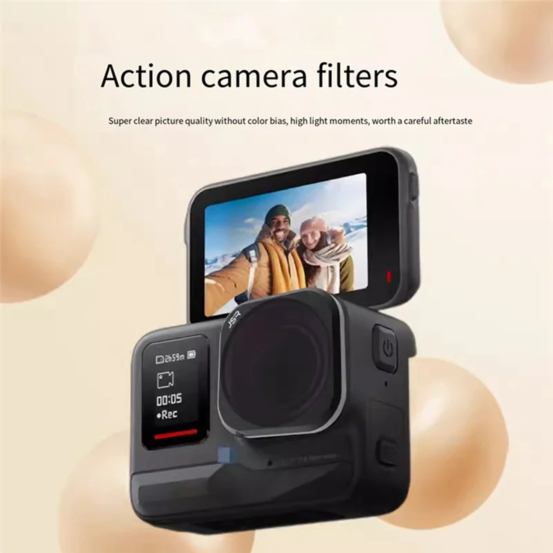 ABFM-JSR JUNESTCR Подходит для фильтра экшн-камеры Защита УФ-объектива Поляризованная защита ND Быстрая установка и удаление