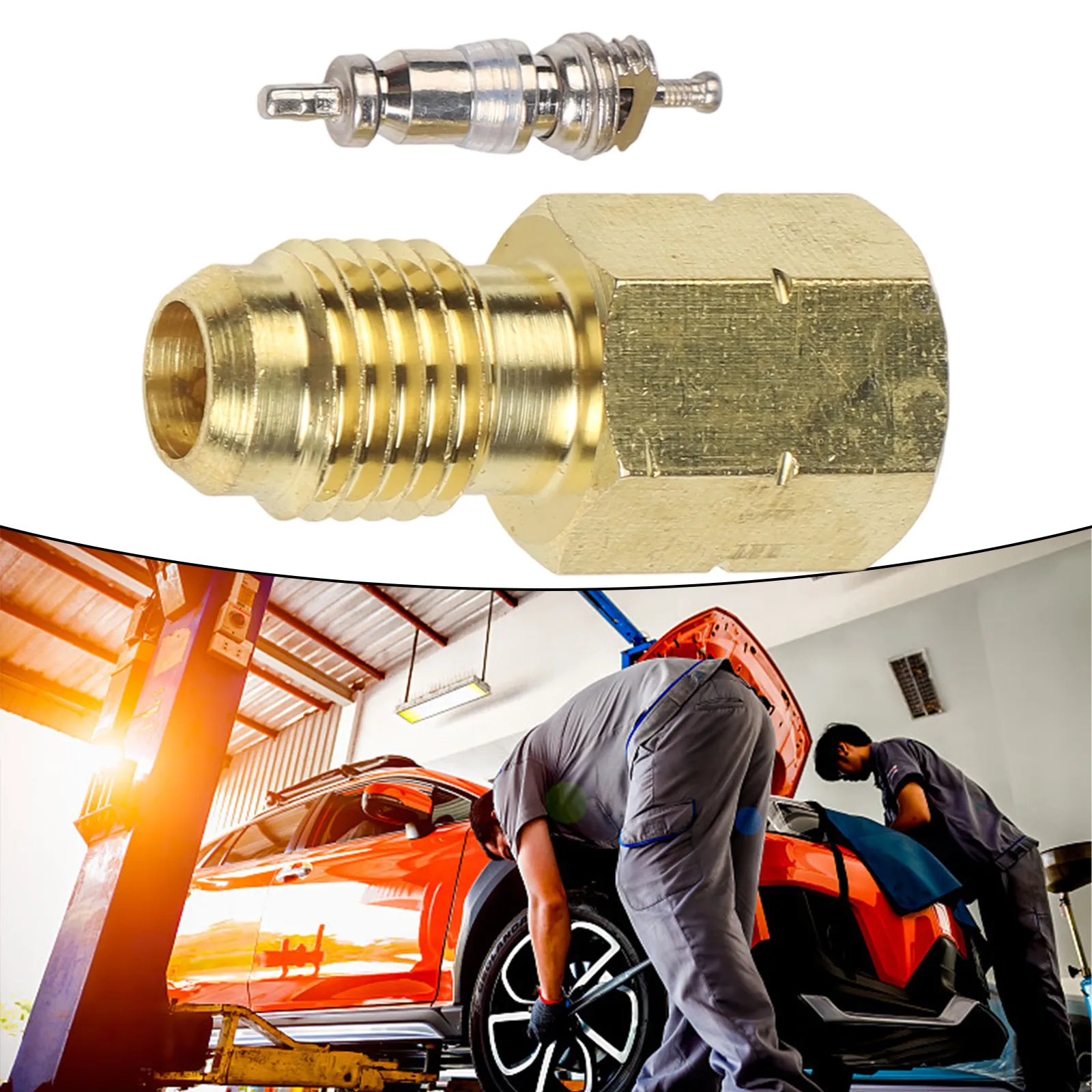 Brass 1/4 For SAE Left-Handed Thread Adapter For R32 And R454B Refrigerant/ Cans Internal To External Conversion Tool For HVAC