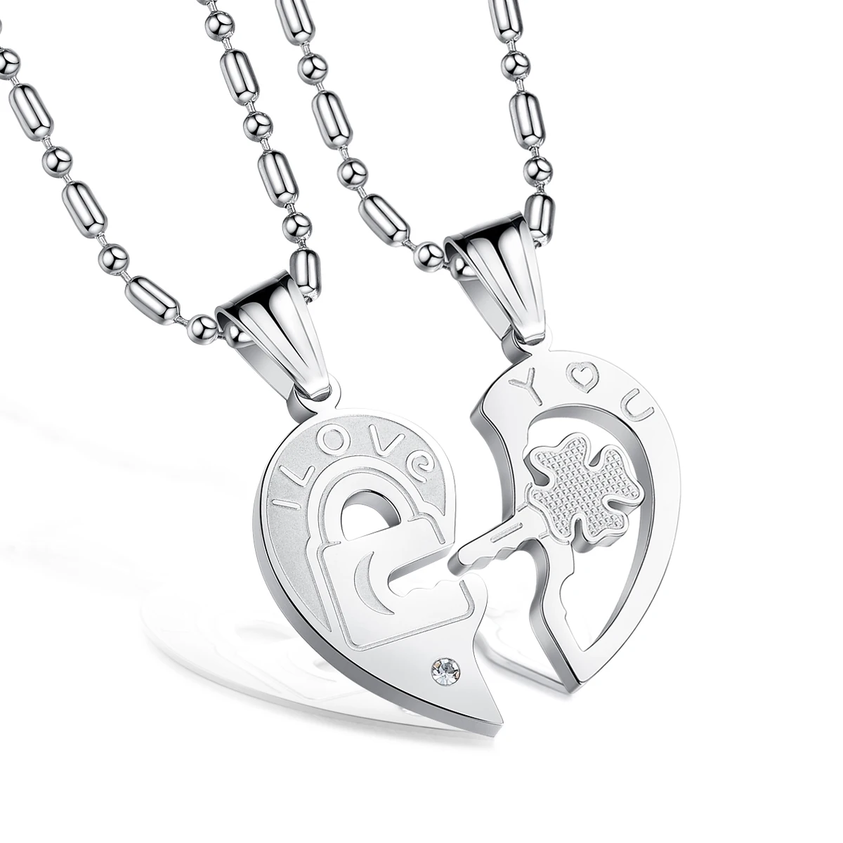 1 Set Fashion Love Heart Lock Key Charm“LOVE YOU