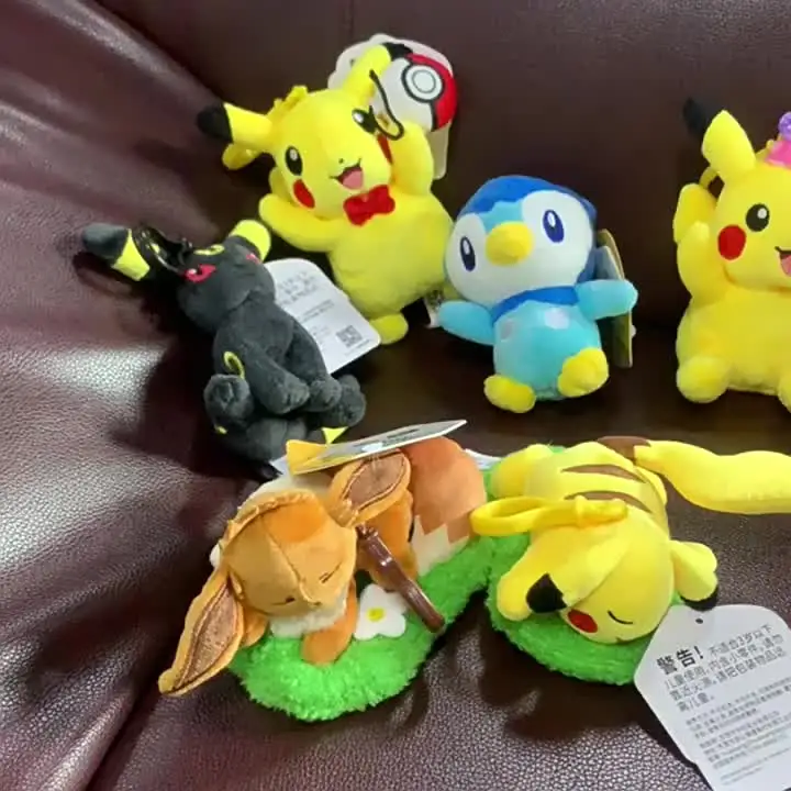 Pokemon Pikachu Mew Squirtle Charmander Kawaii Plush Toy Pendant School Bag Backpack Pendant Key Ring Small Doll Birthday Gift