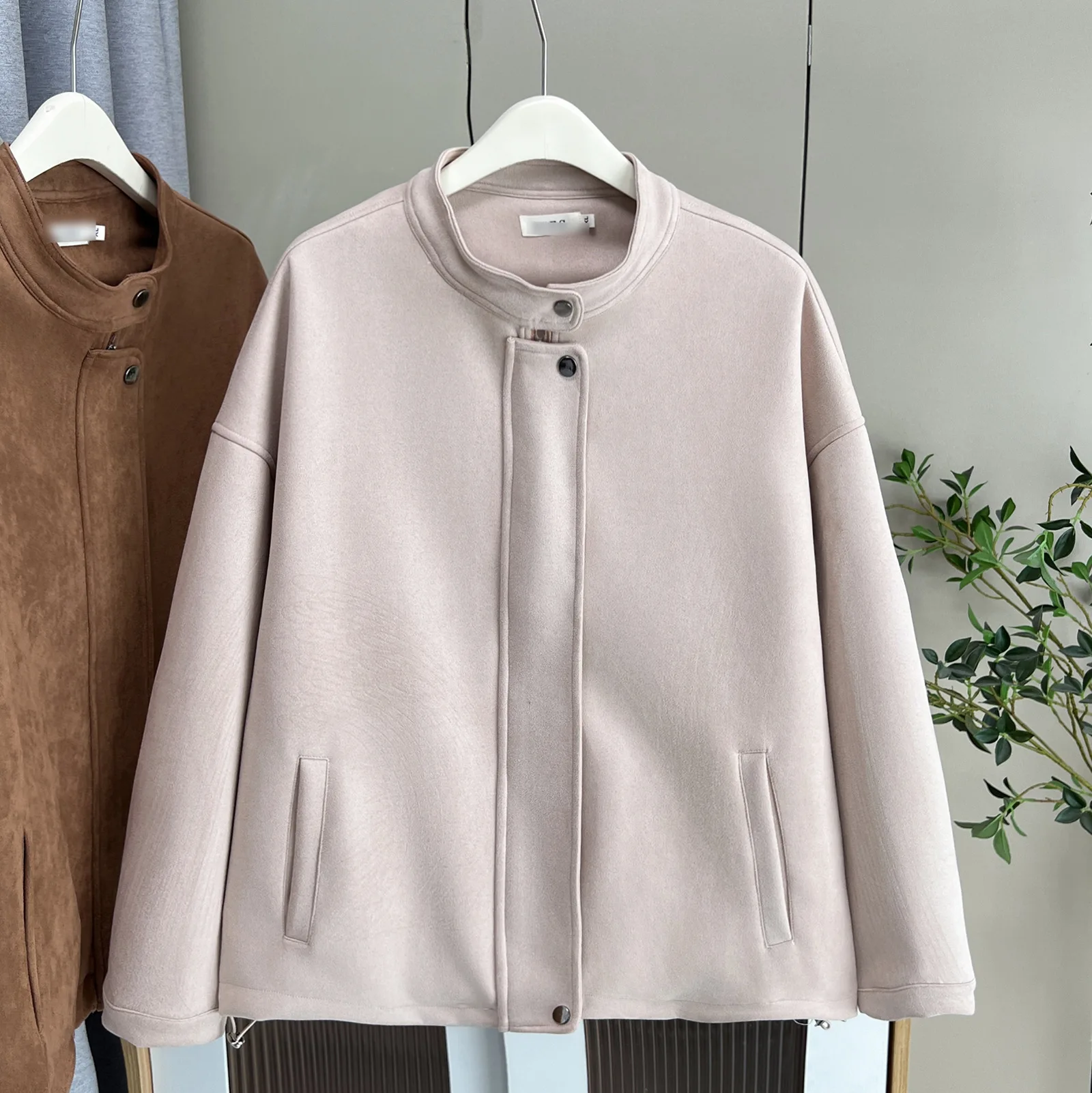 XXXXL Fashion Plus Size Women's Jacket Autumn Elegant Suede Fabric