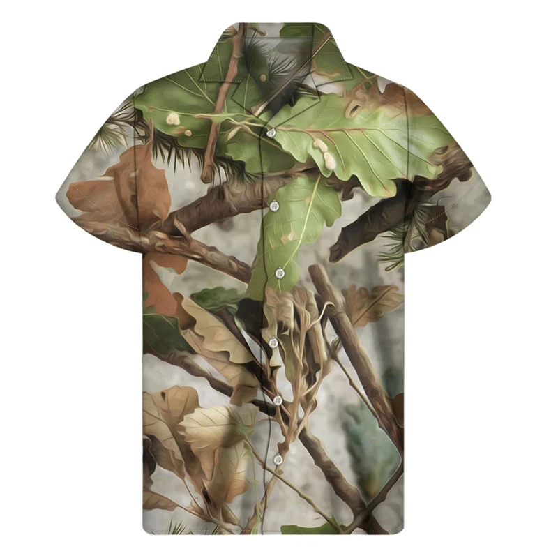 Mens Designer Clothing Hunting Camouflage 3D Print Shirt Oversized Summer 2024 Travel Outdoor Casual Forest Camisa Masculino 4XL