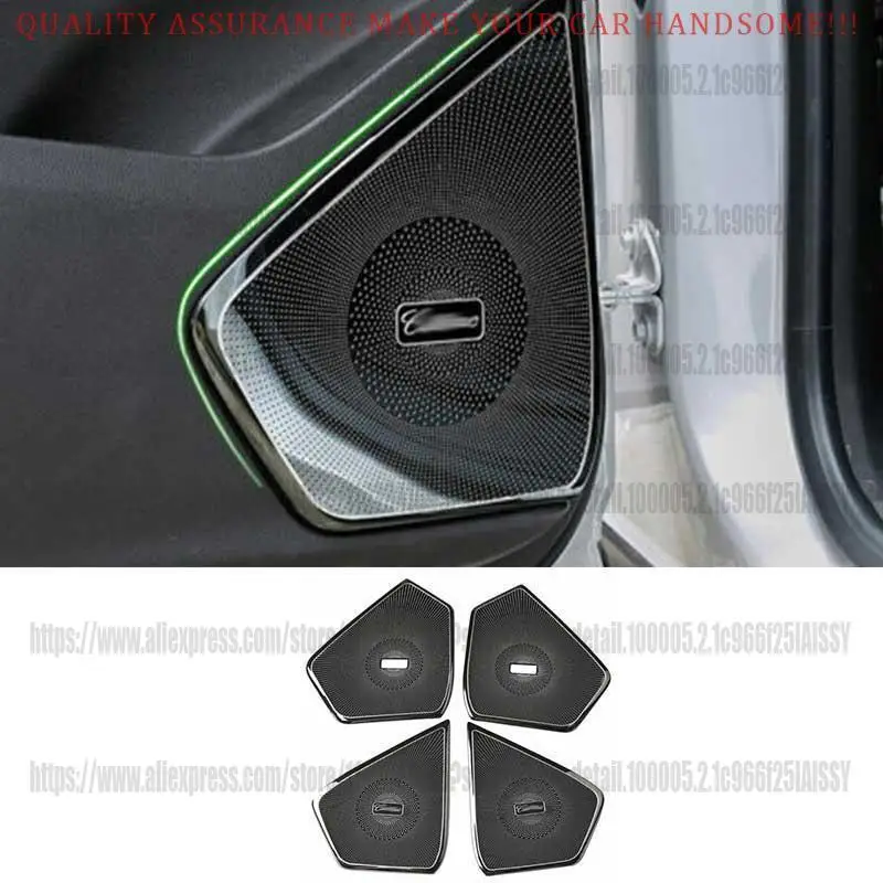 

For Cadillac XT5 2017-2024 Black Steel Inner Door Speaker Frame Cover Trim 4PCS car acesssories