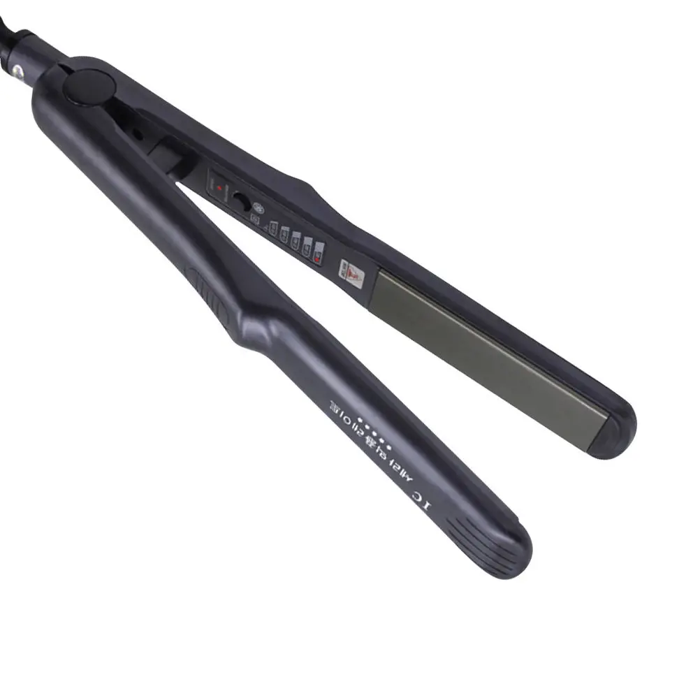 

1Pcs Hair Straightener Electric Flat Iron 2-in-1 Straight Curling Steam Hair Clamp Uk Plug Black Professional Home Salon