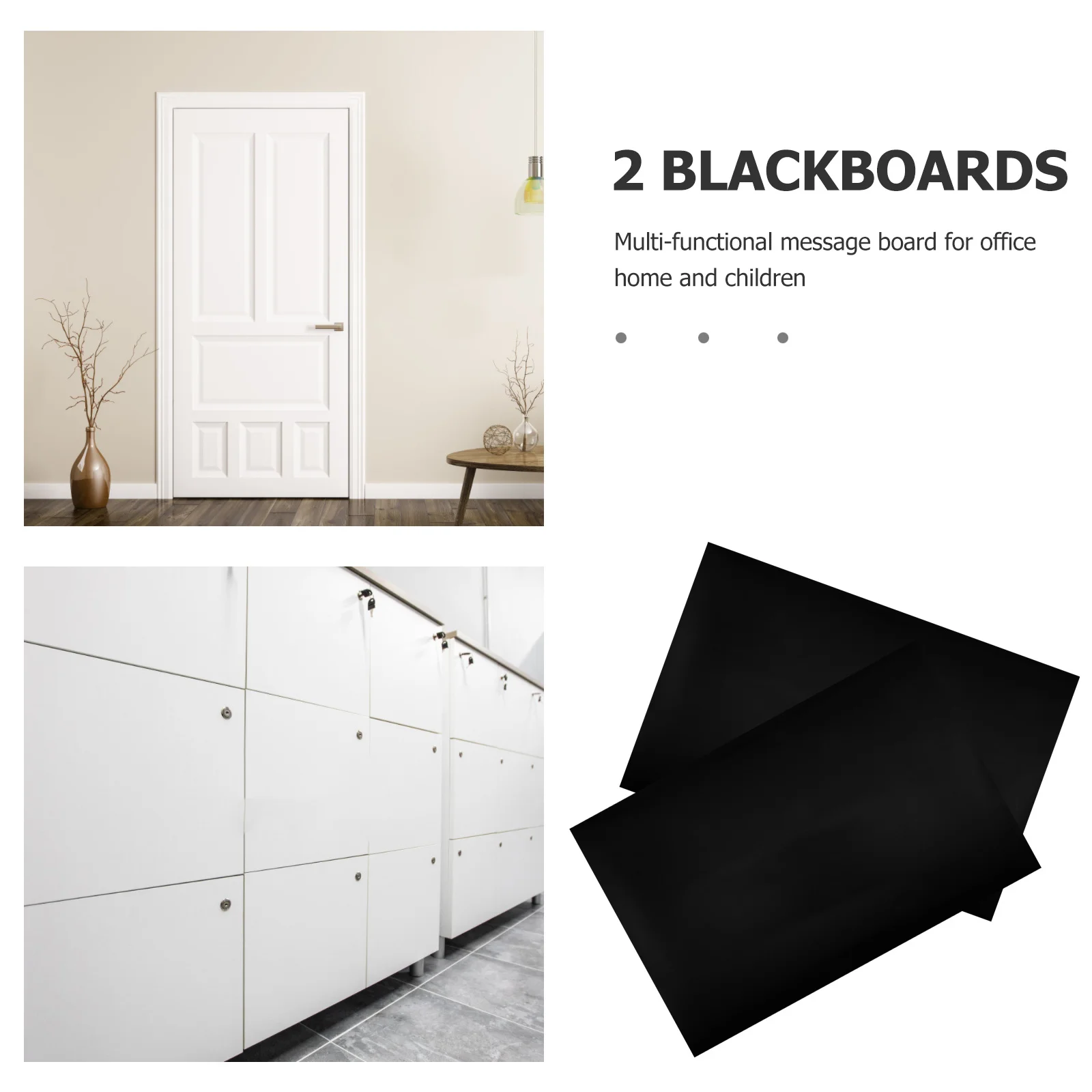 

2 Sheets Removable Writing Board Black Dry Erase for Office Blackboard Drawing Pad Boards Classroom Wall Home