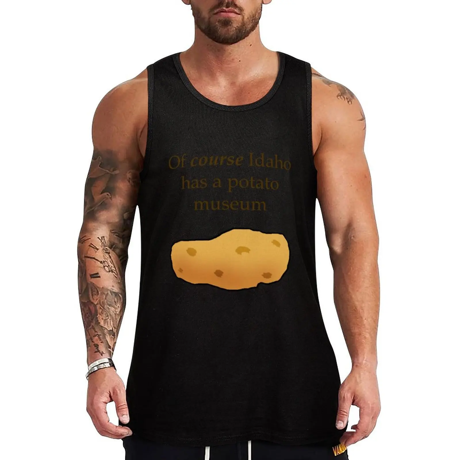

Idaho Potato Museum Tank Top Men's clothes t shirt gym muscular man