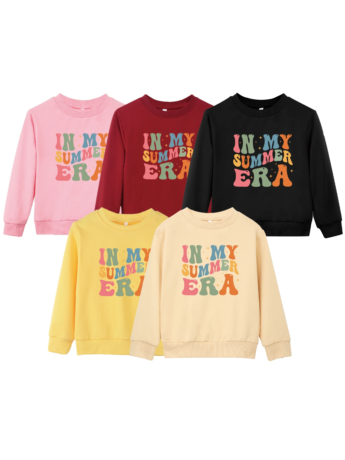 High Quality Hoodies Casual Pullover Boy Girl Long Sleeves Crewneck In My Summer Era Colorful Print Trendy Top Warm Sweatshirts