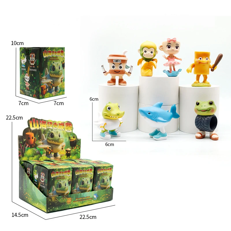 Italiaanse Brainrot Tung Tung Sahur Figuren Pop Tralalero Tralala Bombardino Krokodil Shimpanzini Bananini Model Speelgoed Blind Box