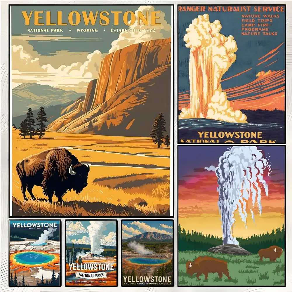 scenery nature Y-Yellowstone Park Poster Superior Home Space  Indoor Decorative Art & Home Decor