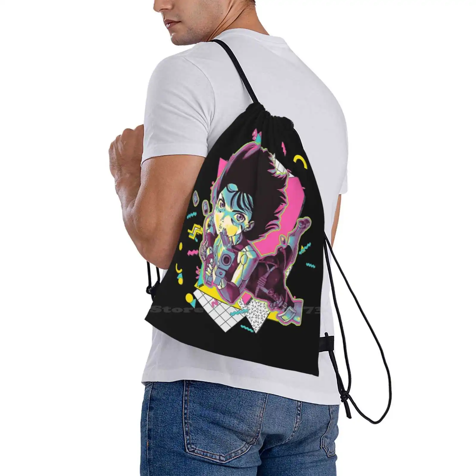 Alita-Battle Angel Alita * 90s Graphic Design * 3d Print Design Backpack Student Bag Fan Art Kawaii Japanese Cute Fantasy Art