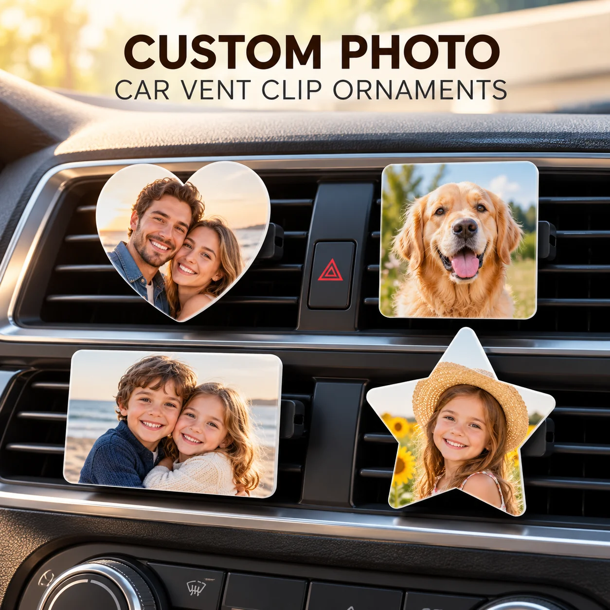 Adorno personalizado para rejilla de ventilación de coche, con diseño a medida, para la salida de aire del vehículo. Accesorio para el interior del coche, fabricado con un panel de 3 mm de grosor, de calidad superior.
