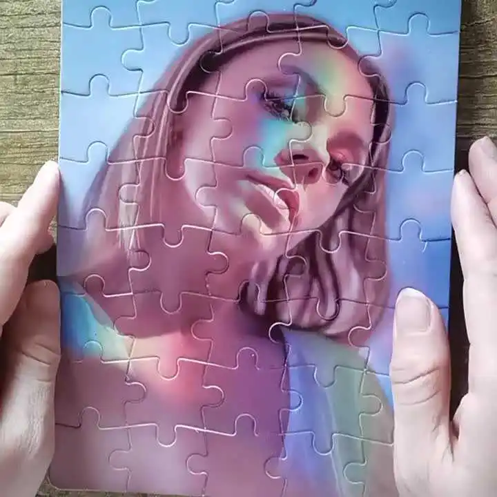 A beautifully custom-made DIY jigsaw puzzle featuring your photos—whether they are couple shots, artwork, landscapes, pet portra