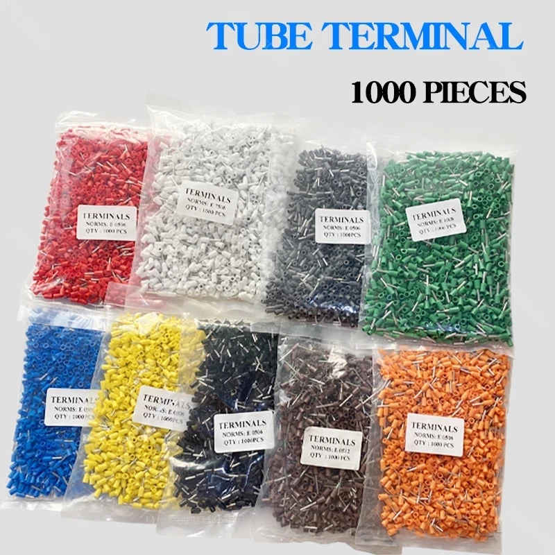 100PCS E2508 E2510 E2512 E2518  Tube insulating Insulated terminals 2.5MM2 Cable Wire Connector Insulating Crimp Terminal