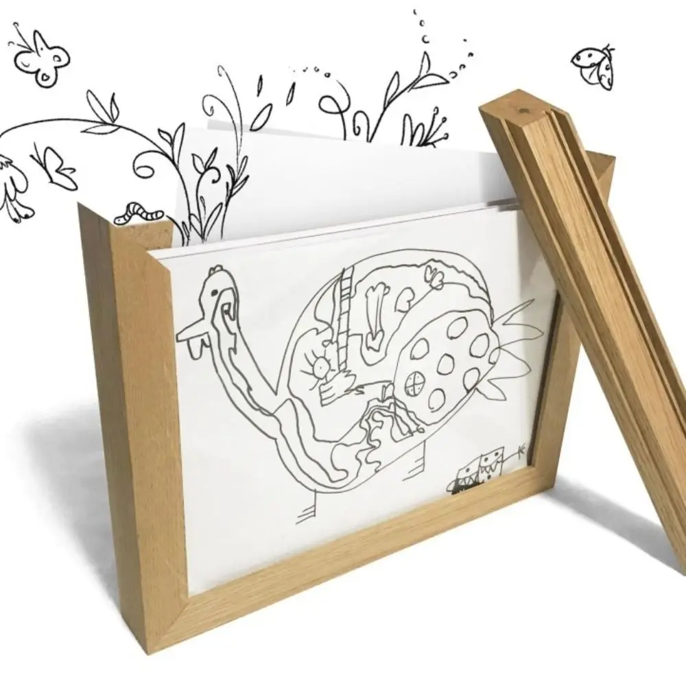 Décoration murale créative, cadre photo en bois pour enfants, cadre photo rotatif interchangeable, portraits de famille, cadre photo commémoratif pour enfants