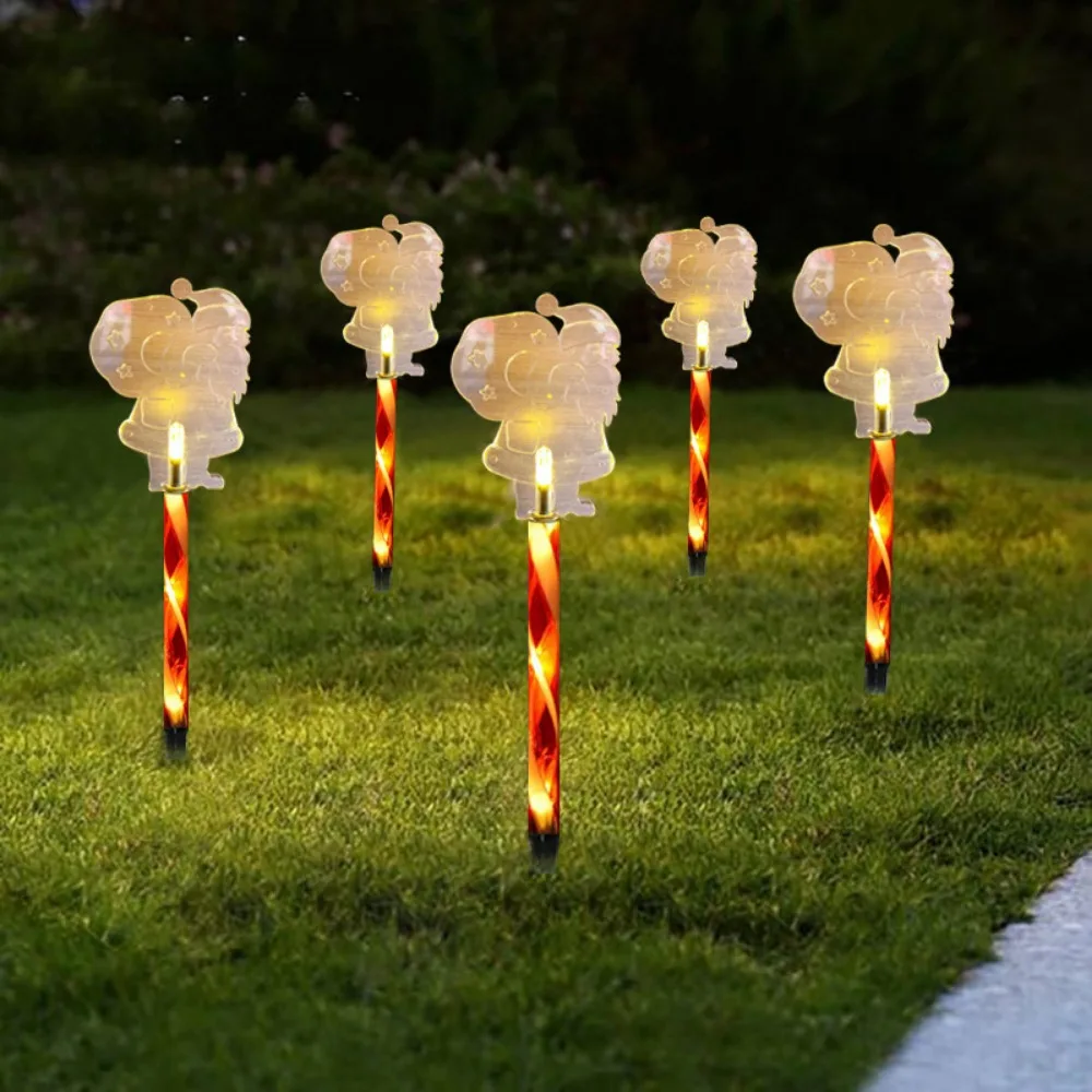 5Pcs/Set Snowflake Landscape Christmas Lights 8 Modes Waterproof Christmas Tree Ground Lamp Red Tube Decorative