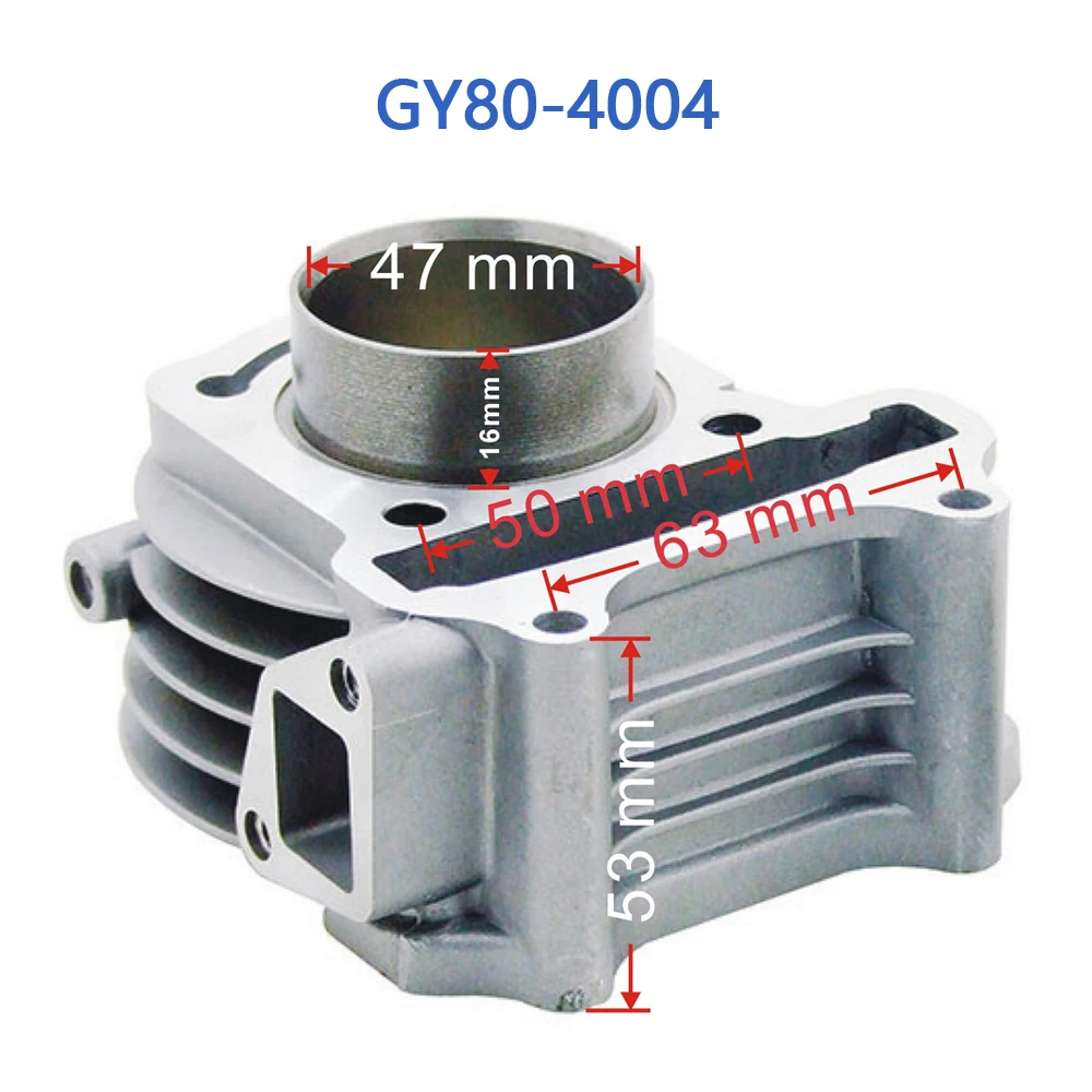 GY80-4004 GY6 80cc Cylinder Block (47mm) For GY6 50cc 4 Stroke Chinese Scooter Moped 1P39QMB Engine