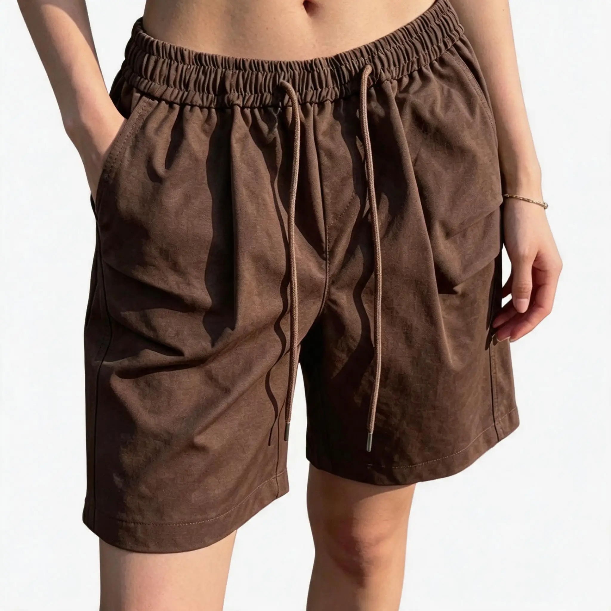 New Summer Fashion Solid Color American Style Workwear Breathable Half Shorts Men's Casual Loose Sports High Quality Shorts