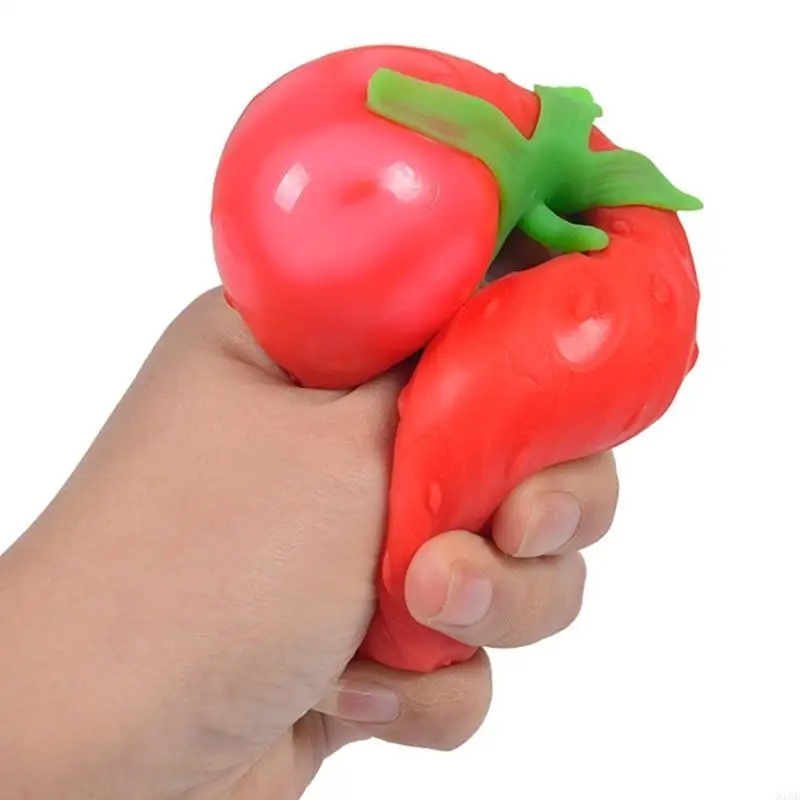 Streich Erdbeermodell Finger Hand Squeeze Toy Angst Zappel hinzufügen Therapiespielzeug hinzufügen